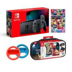Nintendo Switch Super Mario Kart 8 Deluxe Bundle: Gray Joy-Con Improved Battery Life 32GB Console